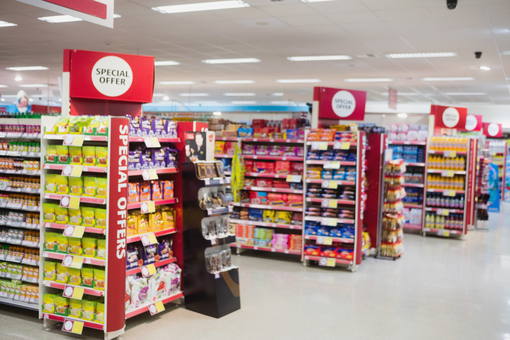 products neatly arranged in the racks