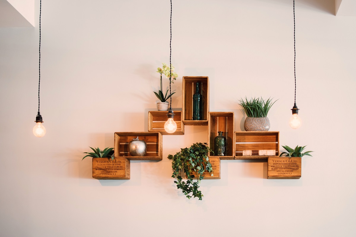 shelves on the wall