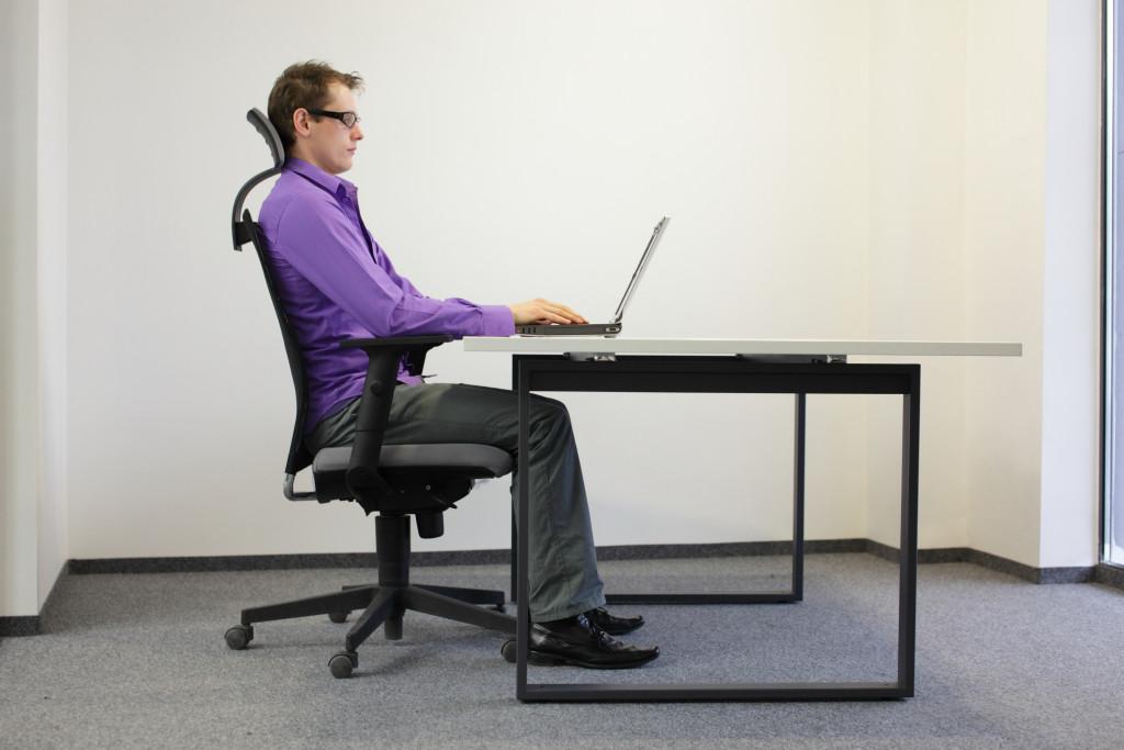 A person enjoying ergonomic furniture