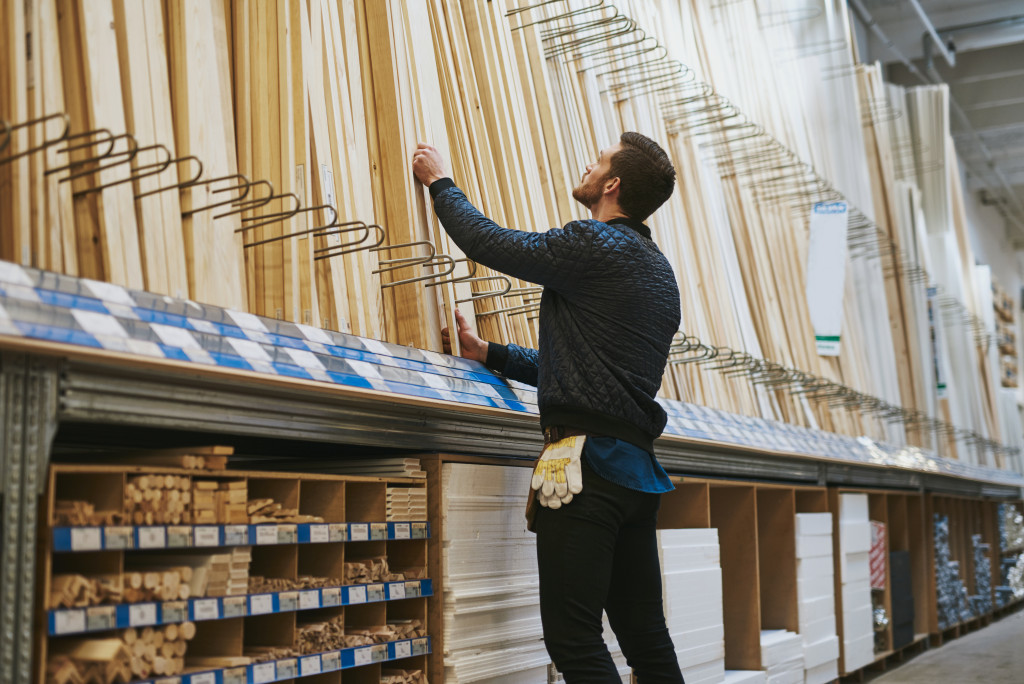 man shopping in the hardware store