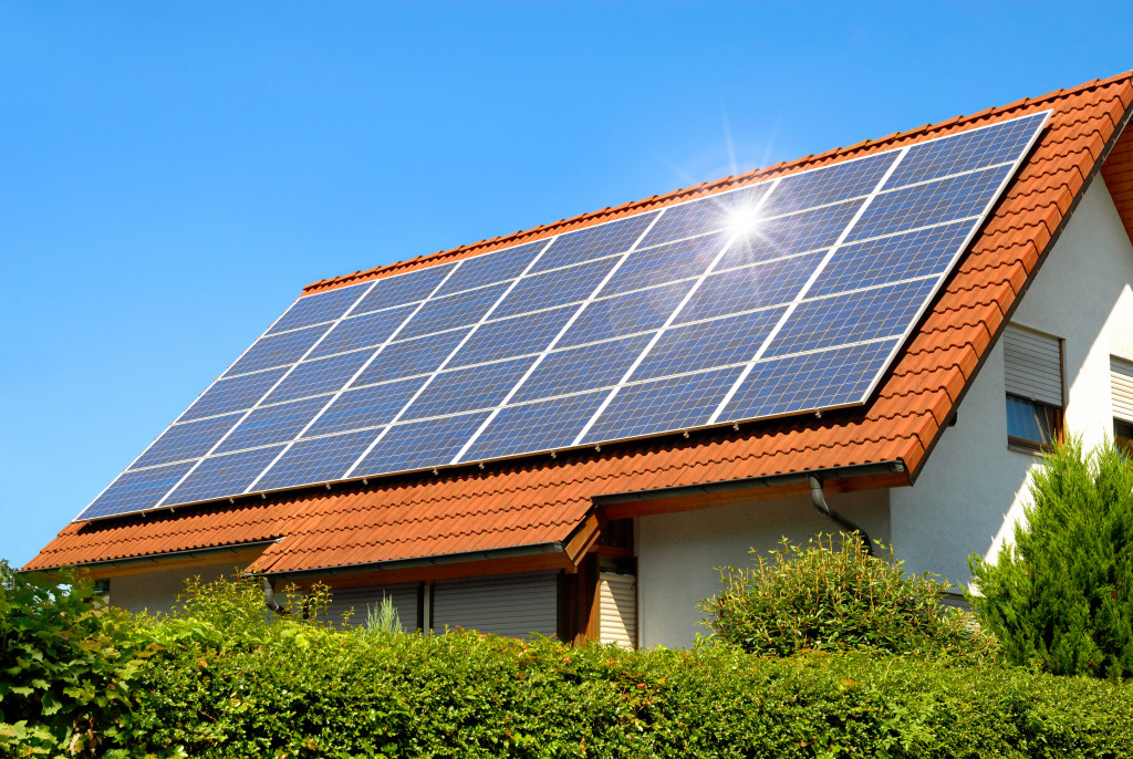 Solar panels inside home