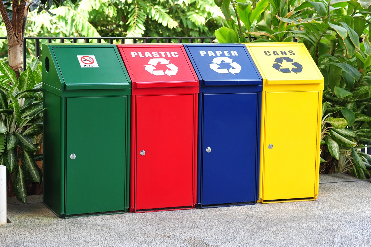 garbage bins at the park