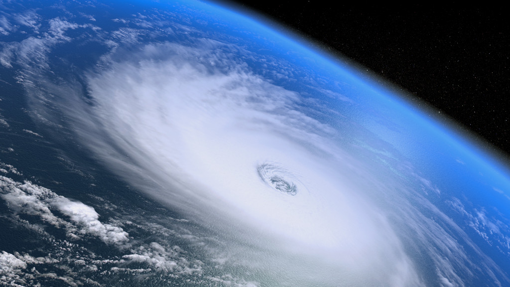 A giant hurricane seen from outer space.