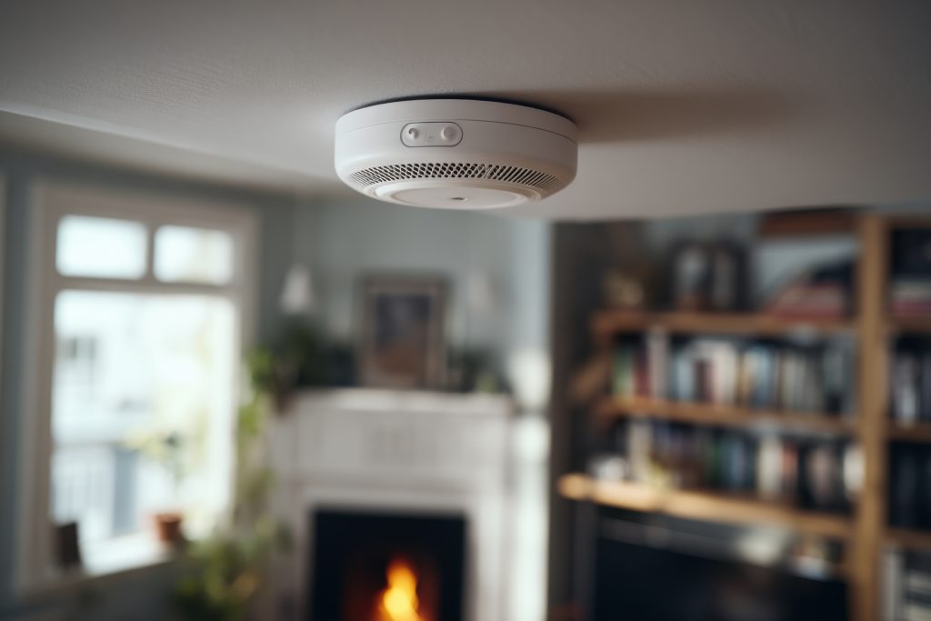 smoke detector in a living room