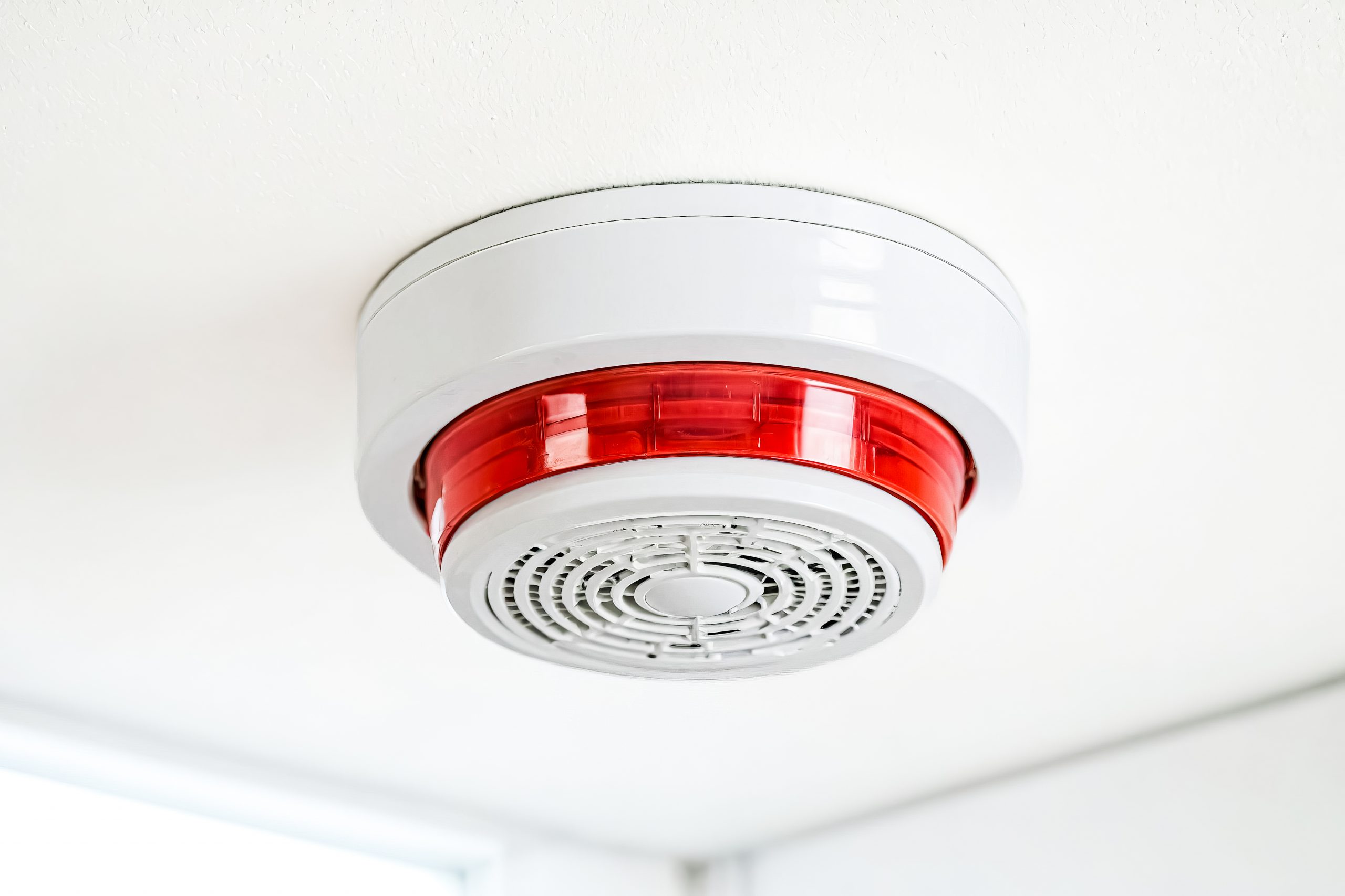 close-up of a smoke detector
